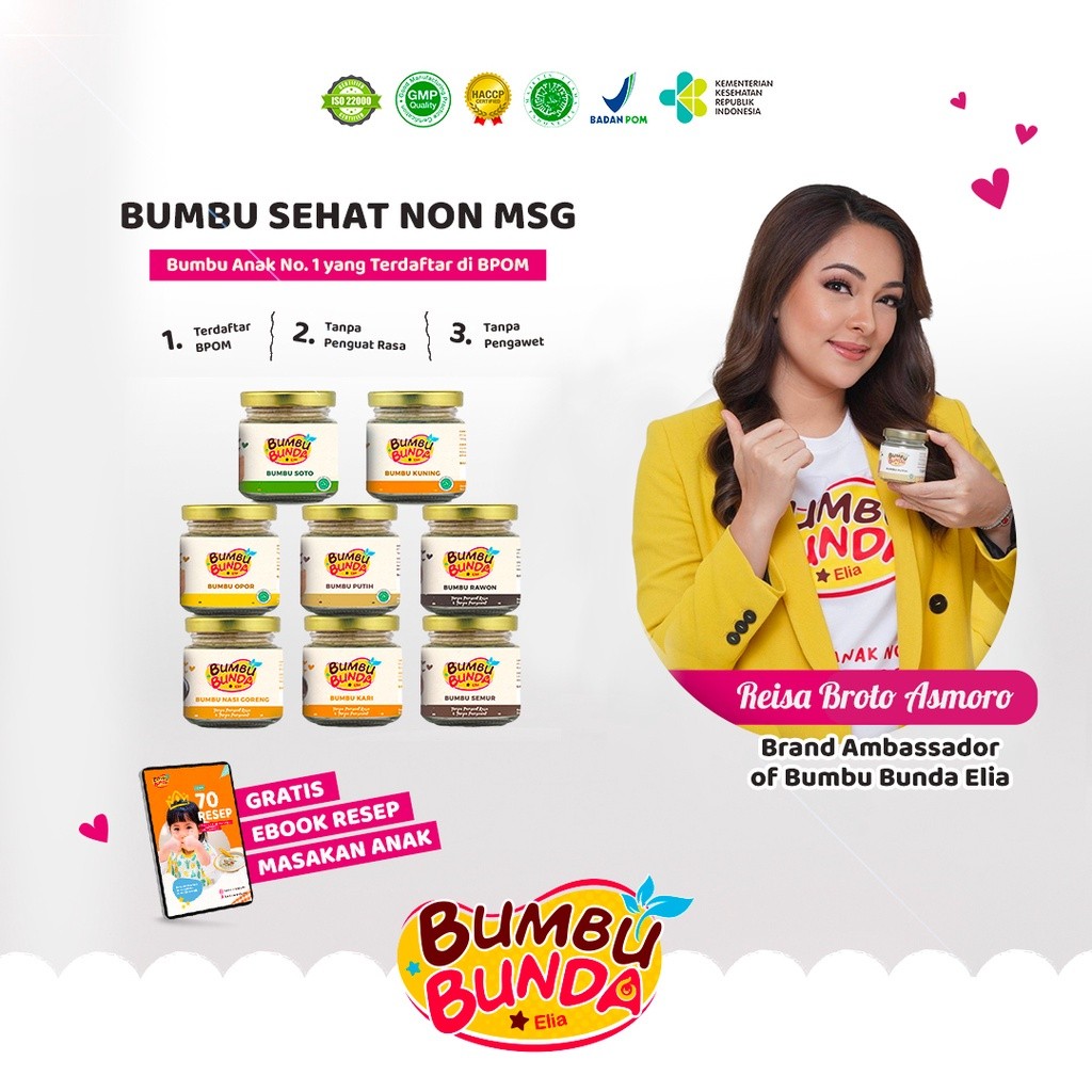 Bumbu Bunda Elia BPOM Bumbu Non MSG / Bumbu MPASI /Bumbu Soto Opor Putih Kuning Rawon  Opor Kari