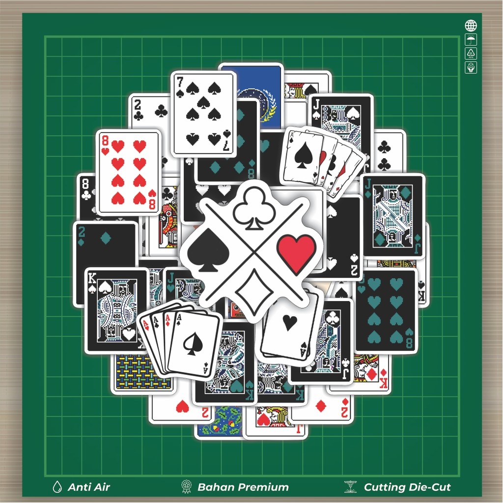 

HOT 50 PCS STIKER Stiker Kartu Poker V4 Stiker Fashion Cars Decal Dingin Kartu Album Custom Vinyl Anti Air- Sticker Aesthetic Buku Journal Koper Casing HP Tablet Laptop Helm Motor Botol Minum