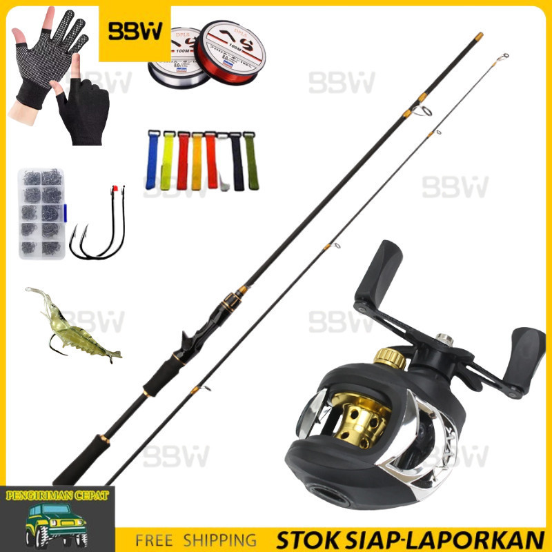 【7 Buah Set】1.6M/1.8M/2.1M/2.4M Joran Pancing Set / joran pancing 1 set murah / pancing 1 set lengka