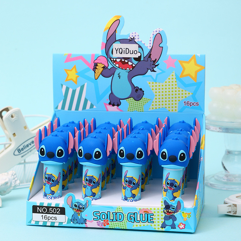 

4/16pcs Disney PVA solid glue stick cute Lilo and Stitch student DIY handmade solid glue cartoon stationery gift