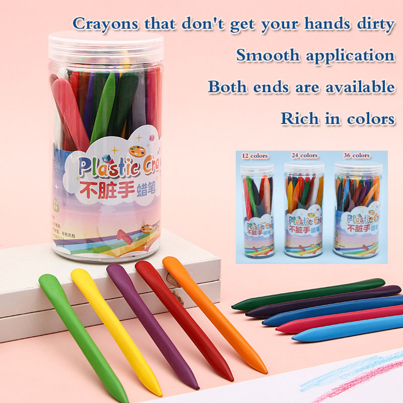 

12-36 Color Double-headed Triangle Crayon Children's Oil Painting Sticks Safe and Harmless Early Art Educational Supplies