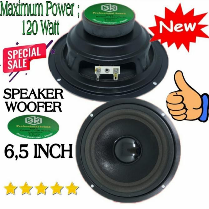 Speaker woofer 3R 6,5 INCH 120 Watt 8 ohm Audio sound high qualiti