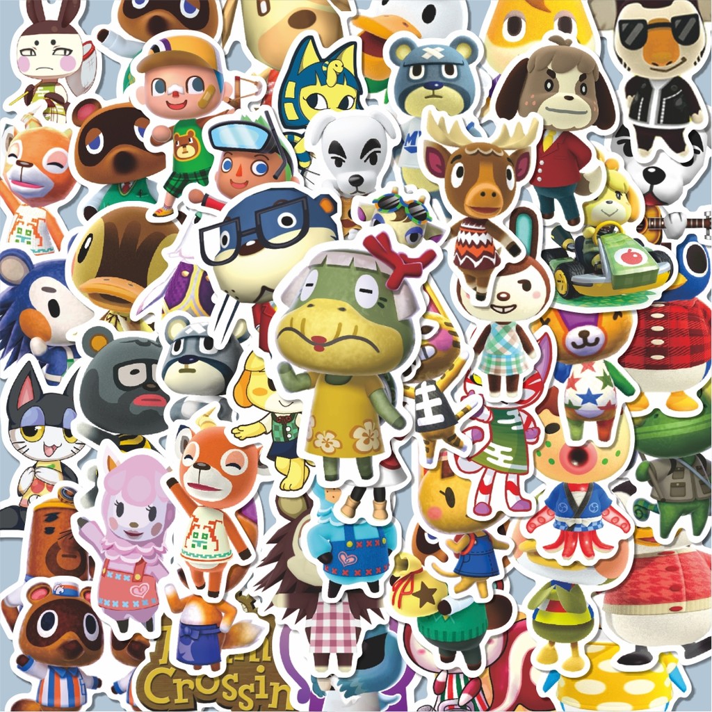 

100PCS Lucu Stiker Game Animal Crossing Nintendo Char Mix 1Stiker Aesthetic Stiker Anti Air Stikers Berperekat Waterproof sticker decal buat Motor Helm Buku Journal Koper Casing HP Laptop Botol Minum Hadiah anak