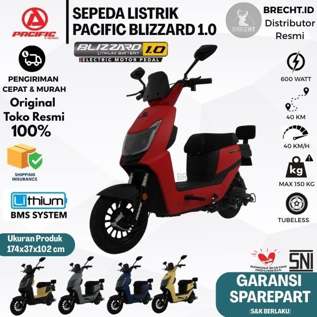 Sepeda Listrik Pacific Blizzard 1.0 Baterai Lithium E Bike Pacific Exotic