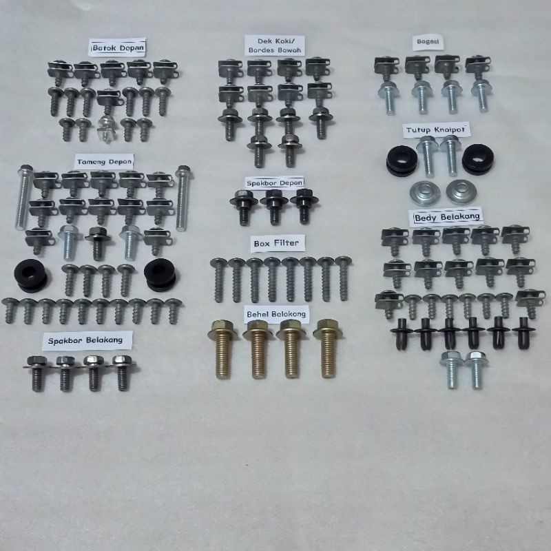 Baut Full Set Cover Bodi Body Suzuki Address 115 Fi PGM-FI / Baut Lengkap Cover Body Bodi Suzuki Add