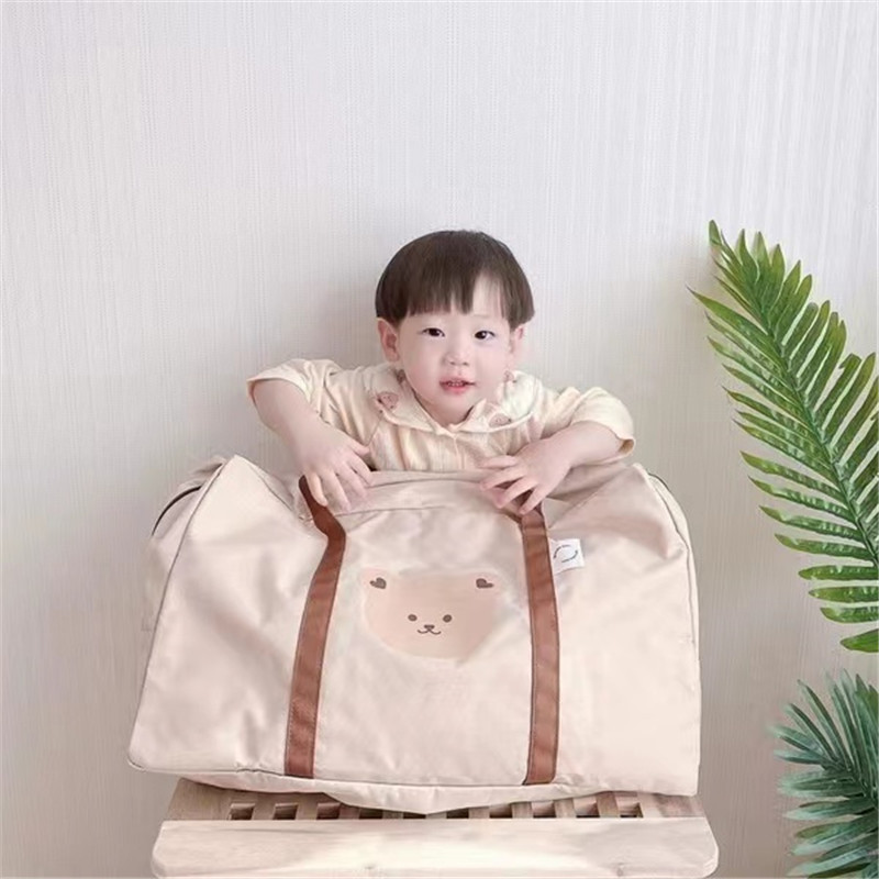 Travel Bag Lipat Serbaguna Motif Bear Lucu Tas Pakaian Diapers Kapasitas Besar / Hospital Bag Jumbo
