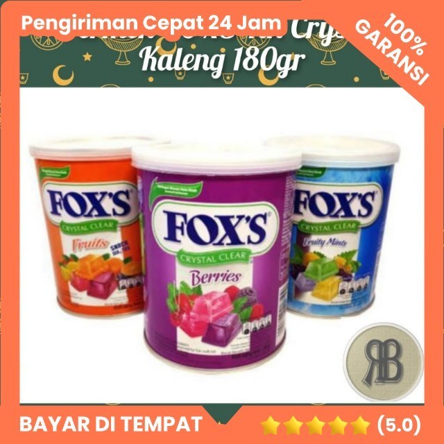 

Permen FOXS kaleng 180gr l permen fox Tin Crystal Clear Candy Kaleng.