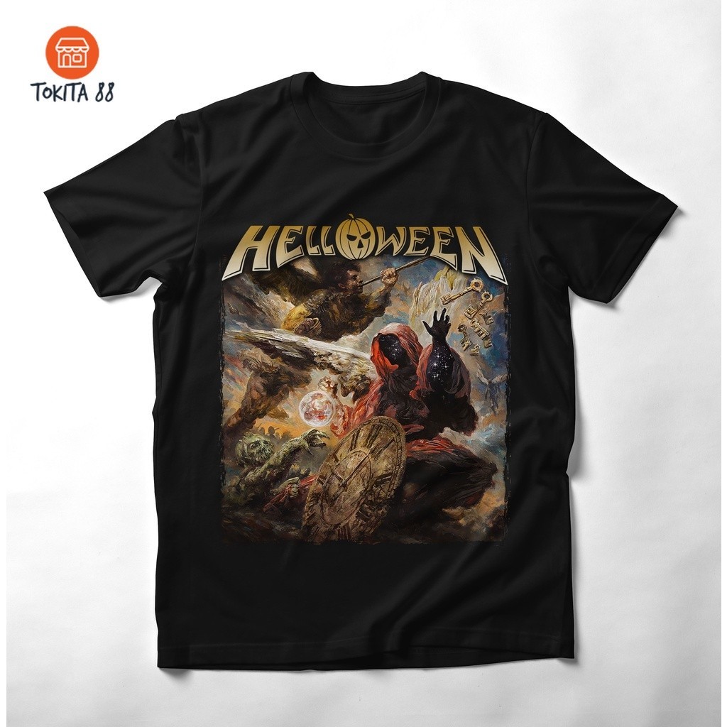 KAOS DISTRO HELLOWEEN - BAJU MUSIK ROCK METAL BAND DISTRO ORIGINAL KATUN COMBED