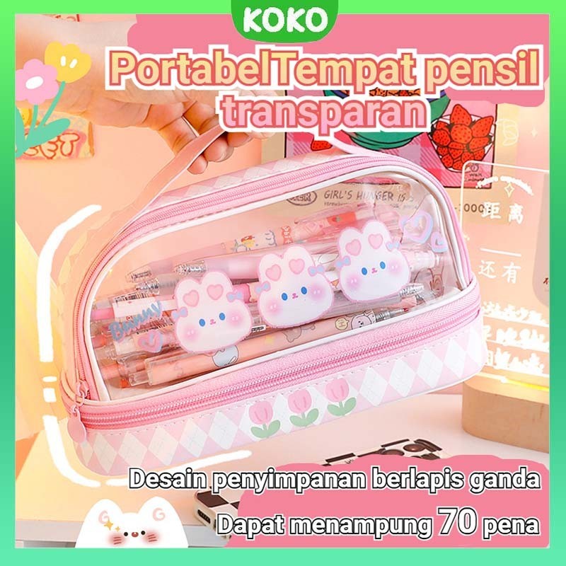 

Kartun Baru Kapasitas Pen Bag Storage Bag untuk mahasiswa SMA Junior Portable Cute Simple Stationery Box