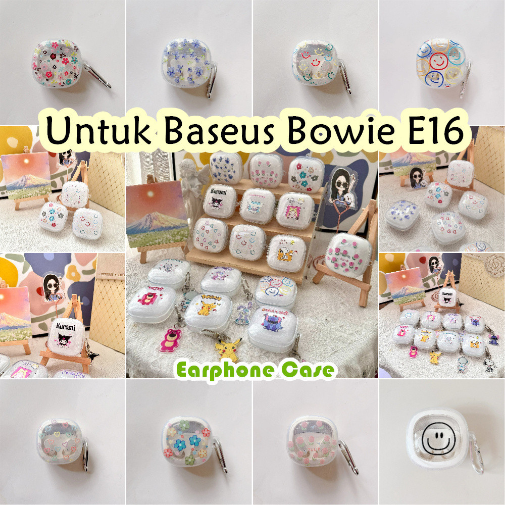 Popularity Untuk Baseus Bowie E16 Case transparan Pola kartun Trendi Soft Silicone Earphone Case NO.