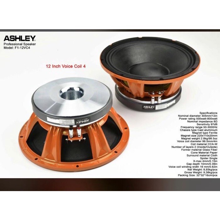 SPEAKER ASHLEY 12 VC4 12IN speker ashley vc 4 12 inch Speaker Component Ashley