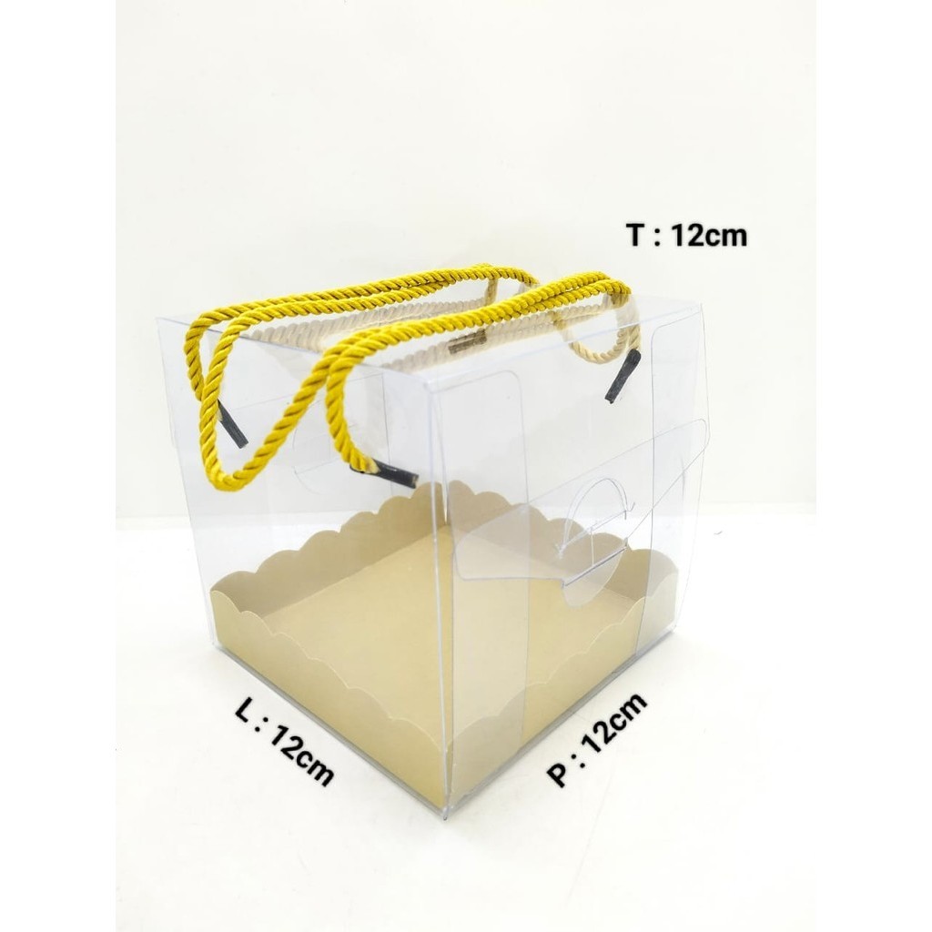 

1 Pcs BOX MIKA CAKE TALI 12X12X12 ALAS GOLD APJ