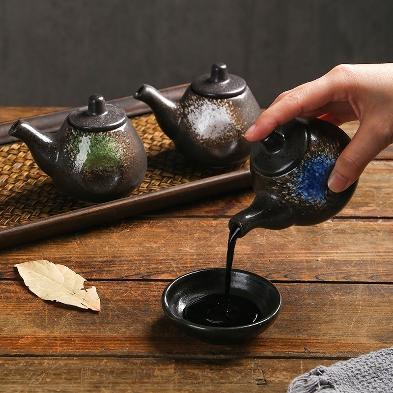 Teko Mini Keramik Motif Unik / Round Seasoning Pot