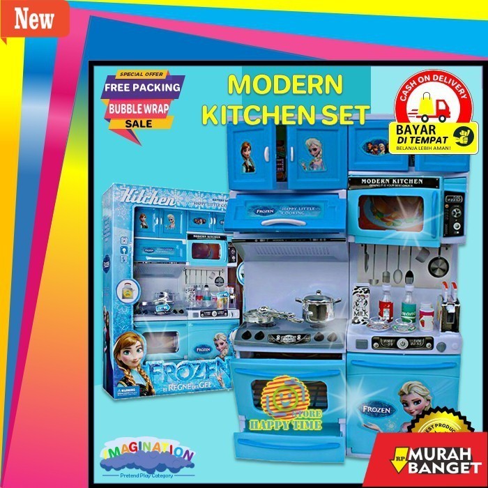 Mainan anak-anak yg lagi viral- Mainan Anak Masak Masakan Modern Kitchen Set Frozen Anna dan Elsa Pe