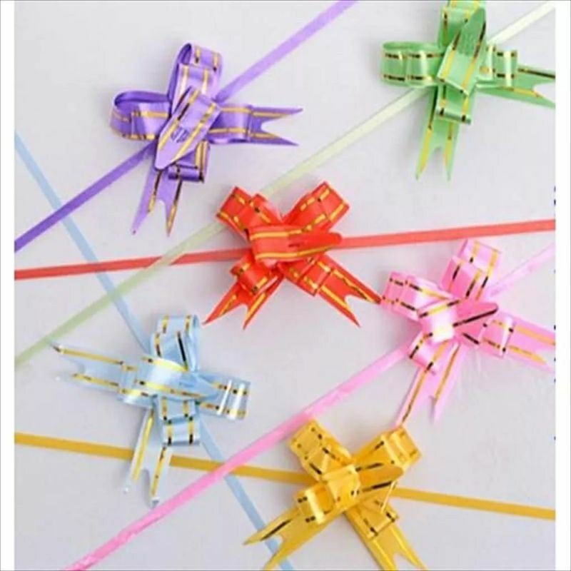 

Pita Serut Instan/Pita Kado Hias Motif Random Putar Serut plastik