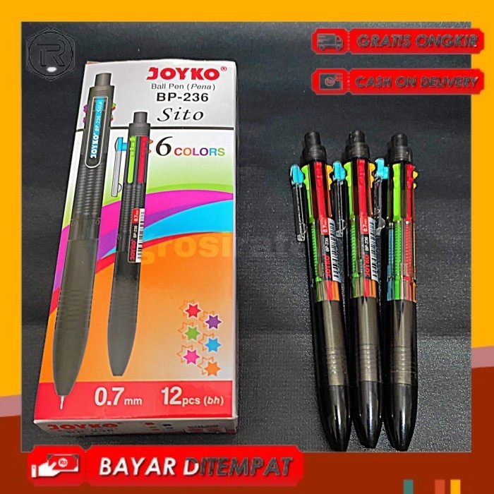 

BALLPOINT, BOLPOIN, PULPEN, BOLPEN SITO BP 236 6 WARNA JOYKO