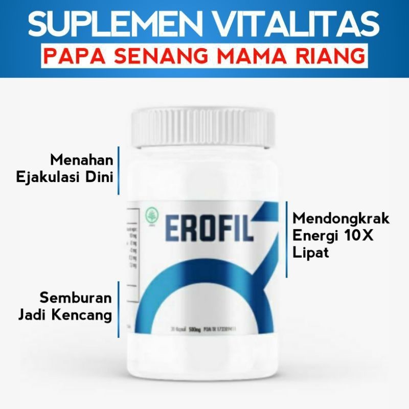 Obat Kuat Pria Tahan Lama Erofil Asli 100% Original Obat Kuat Herbal Penambah Stamina Pria Dewasa Bp