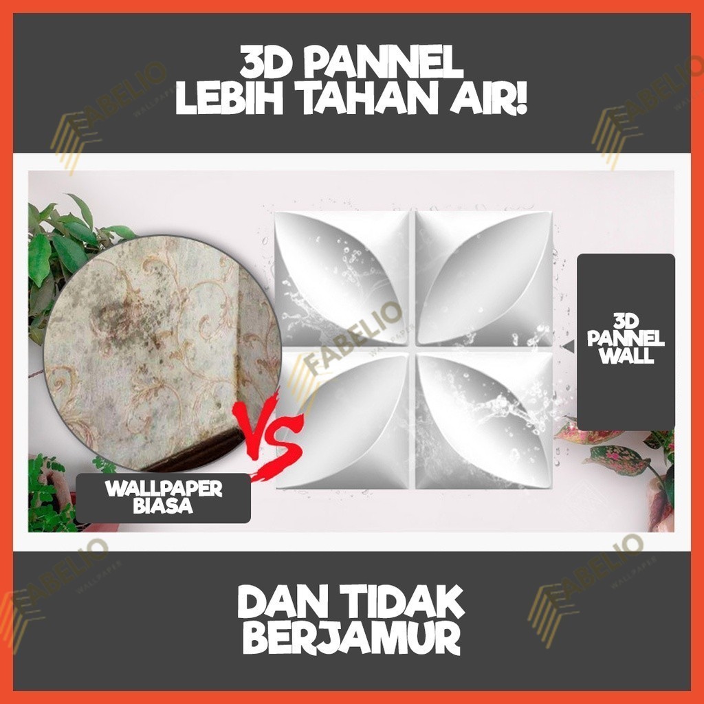 WALL PANEL 3D PVC WALLPANEL WALLPAPER DINDING / WALL PANEL 50X50CM