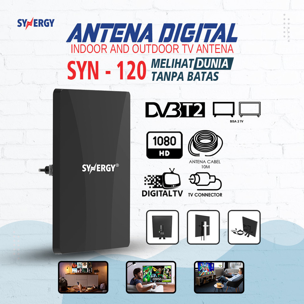 [100% ORIGINAL] ANTENA TV DIGITAL  TV ANTENA SYNERGY SYN-120-HD