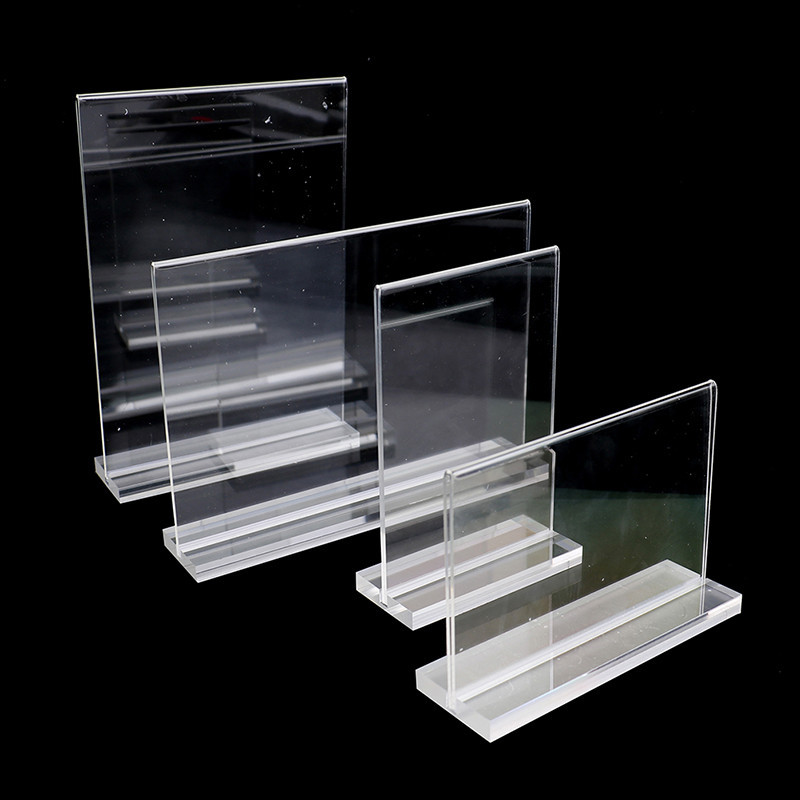 

1pcs Acrylic Transparent Display Stand Desk Sign Label Frame Price Tag Display Business Card Holders