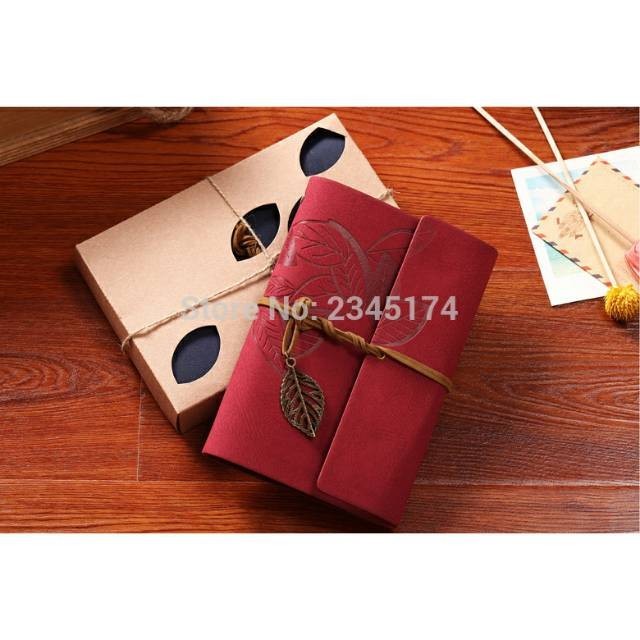 

PHANTACI Buku Catatan Binder Kulit Retro Leaf Kertas B7 - BSD666