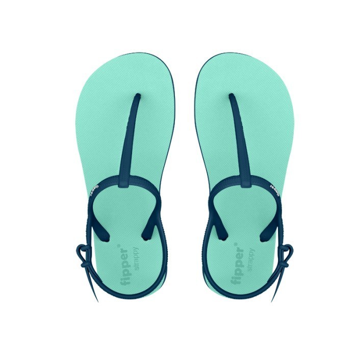 best -Fipper Strappy Petite Green Schits Blue Snork Sandal Jepit Tali Wanita - 3
