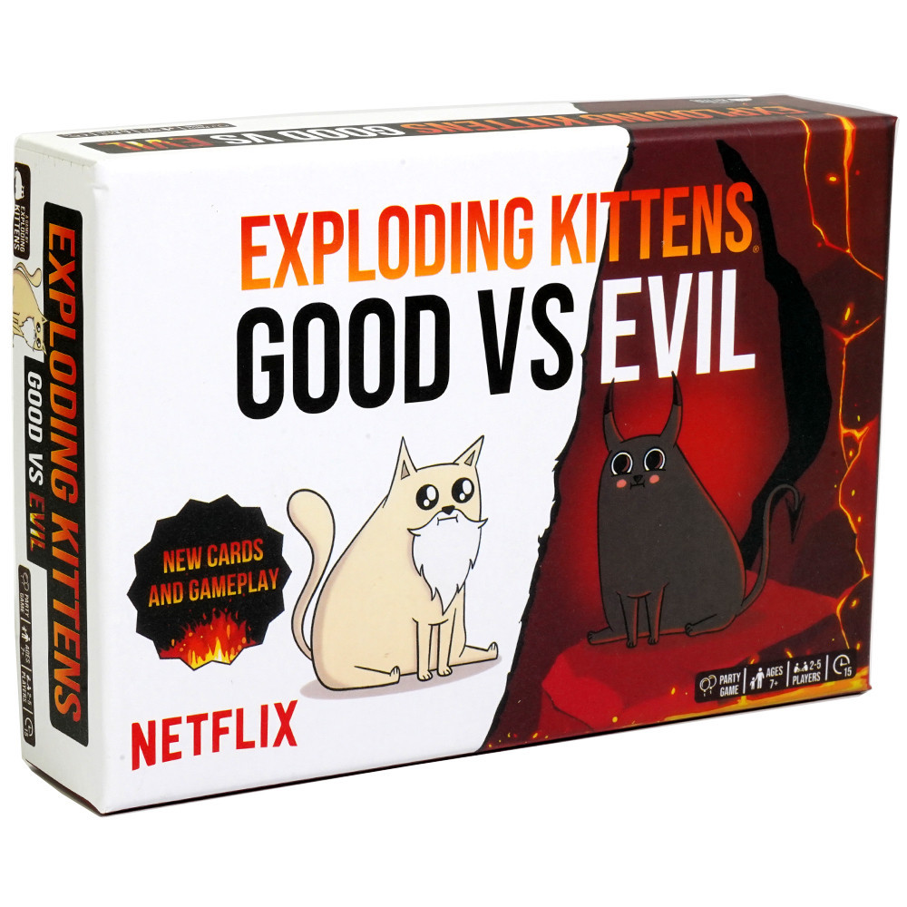 

Exploding Kittens Good vs Evil 55 Cards Elevate with New Characters Family Games for Kids and Adults Funny Card Games Board Game