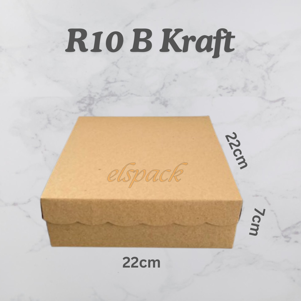 

Dus Kue / Kotak Makan Nasi R10B 22cm x 22cm x 7cm Kraft Cokelat (Ketebalan 330gram) Finishing Warna Coklat