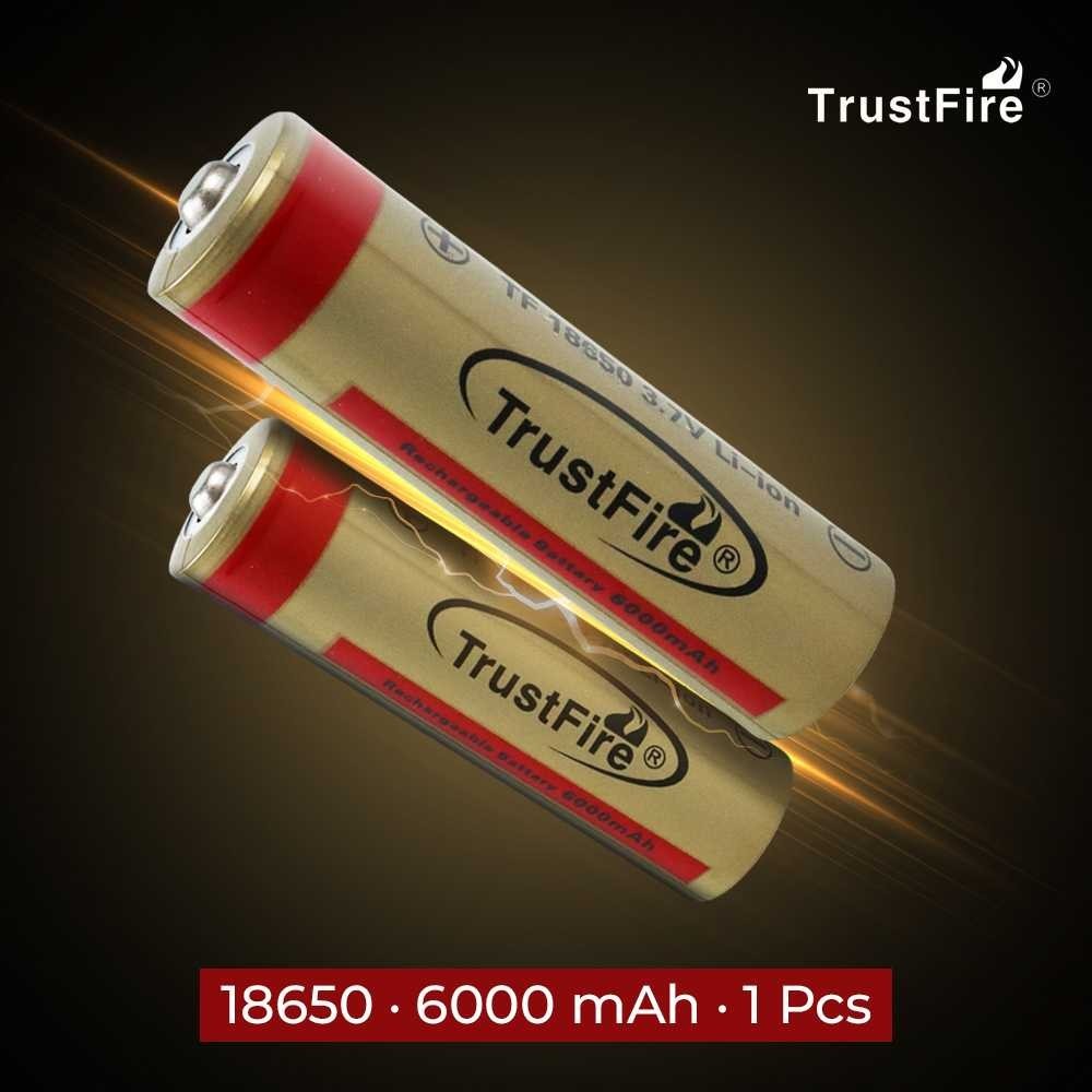 BATERAI RECHARGEABLE 18650 LI-ION 3.7V 6000MAH 1 PCS - BRC 18650 TRUSTFIRE