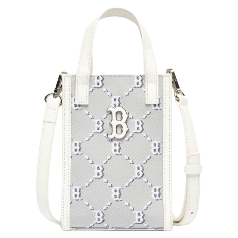 MLB Monogram Boston Diamond Grey White Phone Bag