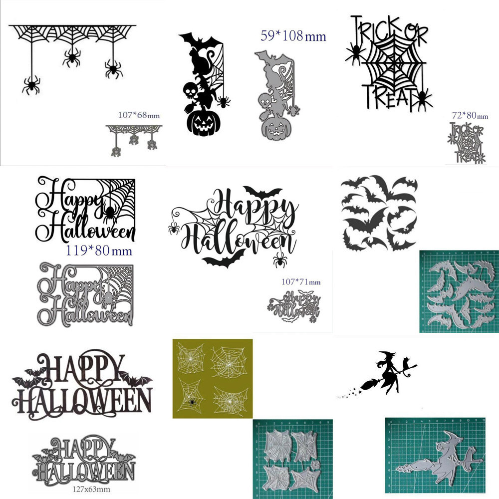 

Happy Halloween Spider web Metal Cutting Dies Stencils Embossing Stencil DIY Scrapbook Paper Album DIY decoration make template