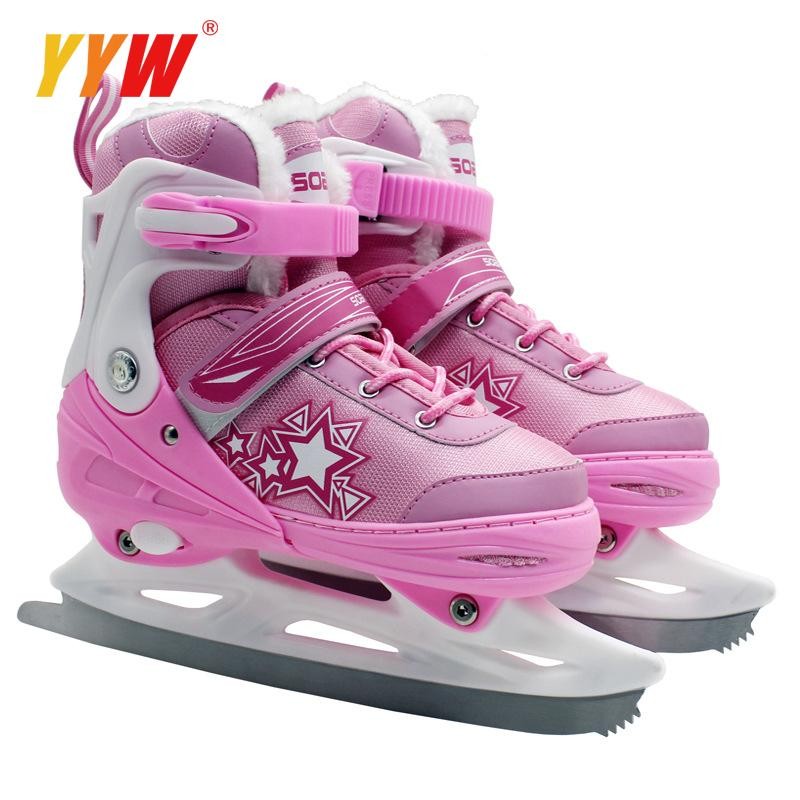 

Children's adult adjustable ice skates ice hockey knife shoes men and women ice skates warm ice hockey shoes Speed Skating Patin