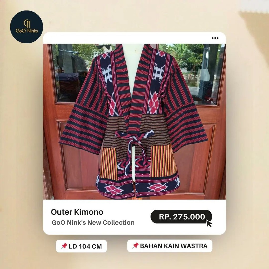 Outer Kimono Batik - Kimono Lurik - Outer Wanita - Gooninks