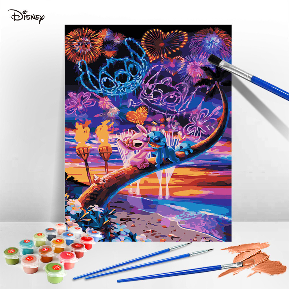 

Disney Paint By Numbers No Frame Lilo Stitch Drawing By Numbers Cartoon Set Paint Kit For Adults Stitch Handpainted DIY Gift