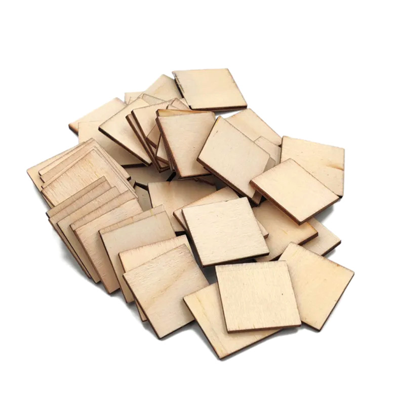 

50pcs 3cm Wood Squares Unfinished Square Wood Pieces for Crafts, Painting, DIY Supplies, Engraving and Carving, Home Decorations