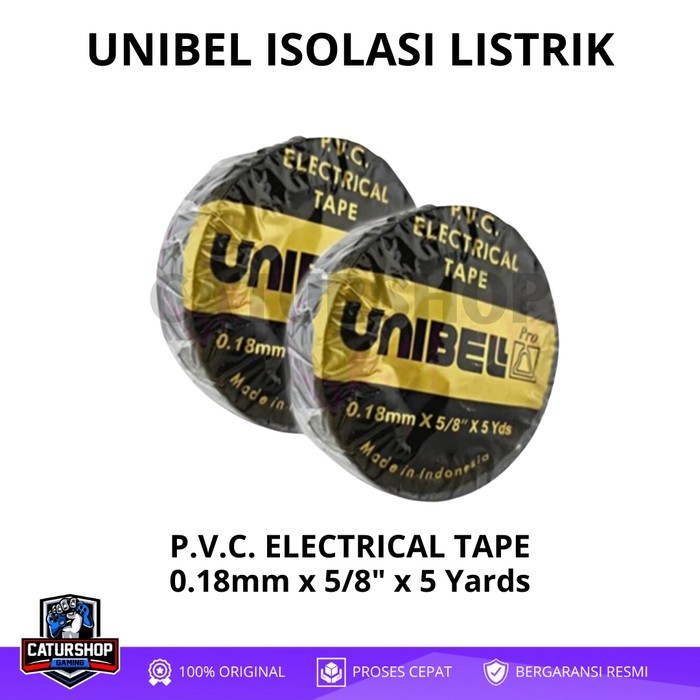 

Isolasi Listrik UNIBEL HITAM Plakban Kabel Electric Tape 5Y
