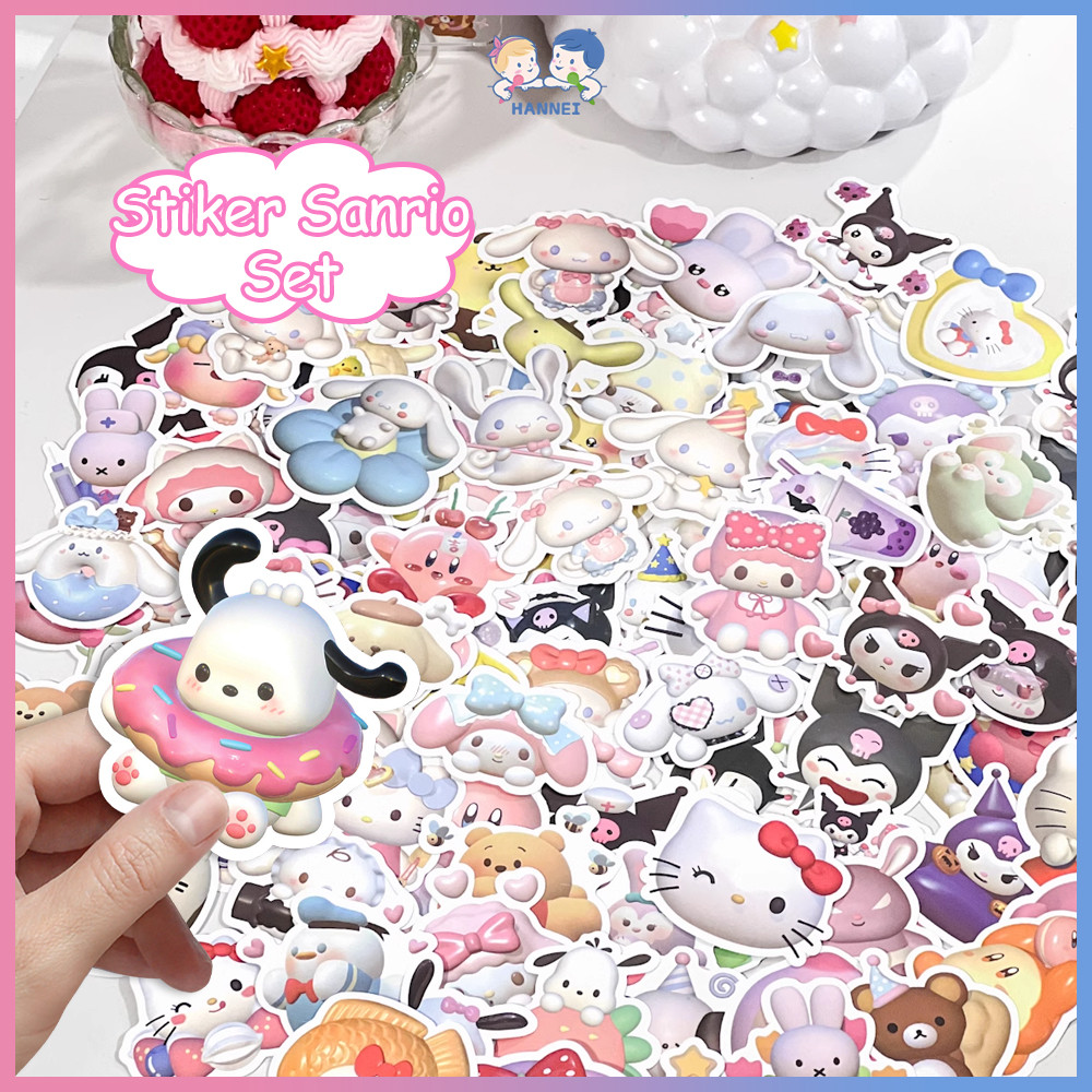 

Hannei 100PCS Buku Harian Laptop Sticker Waterproof Stiker Buku Harian Laptop Sticker