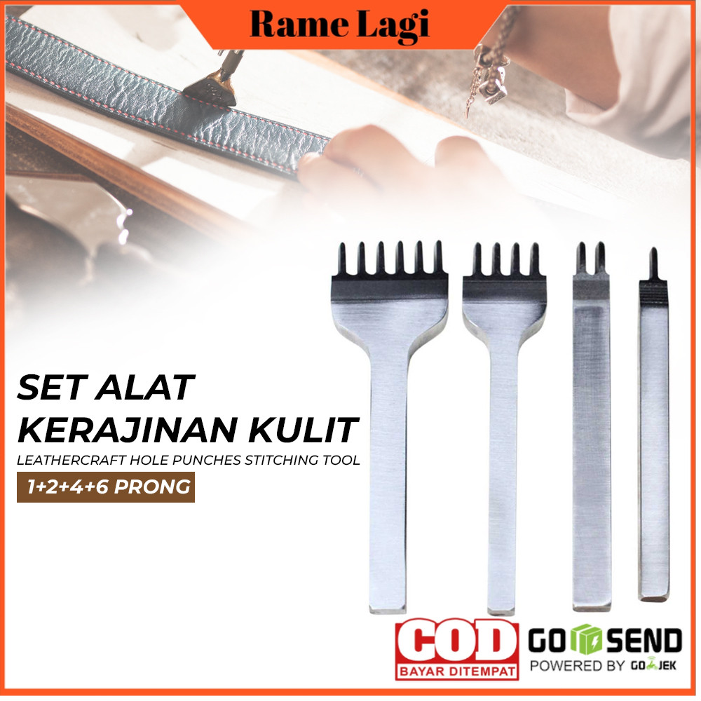 

Alat DIY Kulit Leathercraft Hole Punches Stitching Tool 1+2+4+6 Prong - OMOT87SV