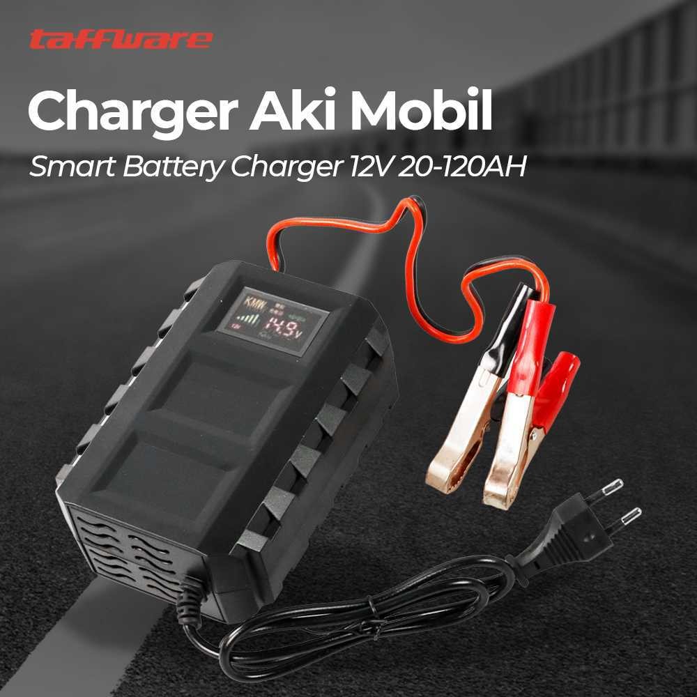 COD Alat Casan Charger Aki Mobil Otomatis 12V 120AH 20 Ampere Fast Charging LCD Digital Taffware