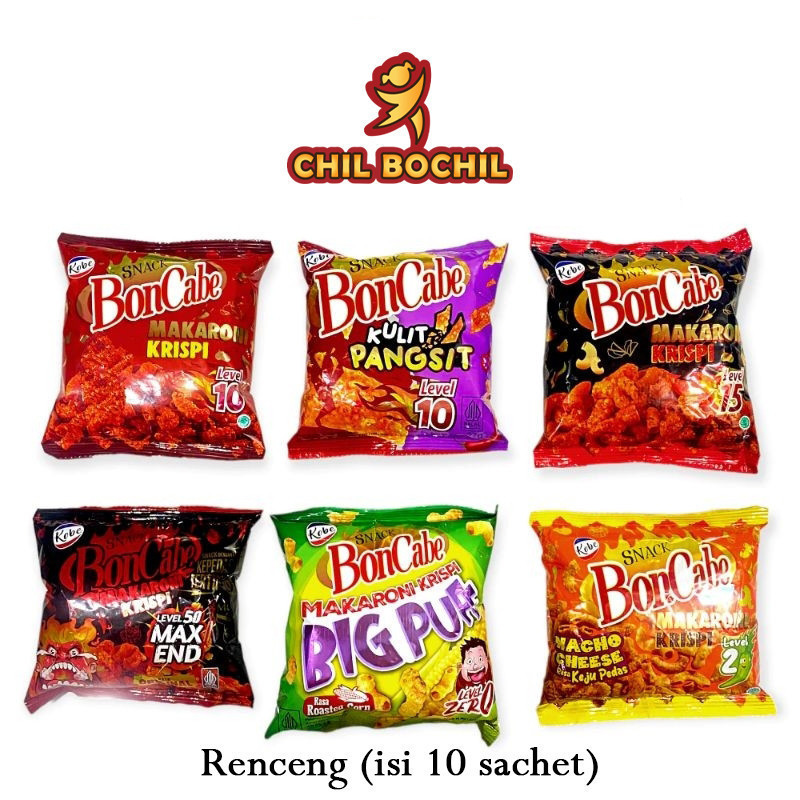 

MAKARONI BON CABE RENCENG ( 10 SACHET X 27 GRAM ) - MAKARONI KRISPI BON CABE - CHIL BOCHIL