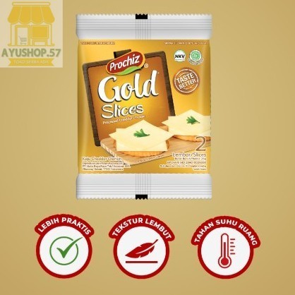 

Prochiz Gold Keju Slice [2's x 8 pcs/renceng] - AYUSHOP57