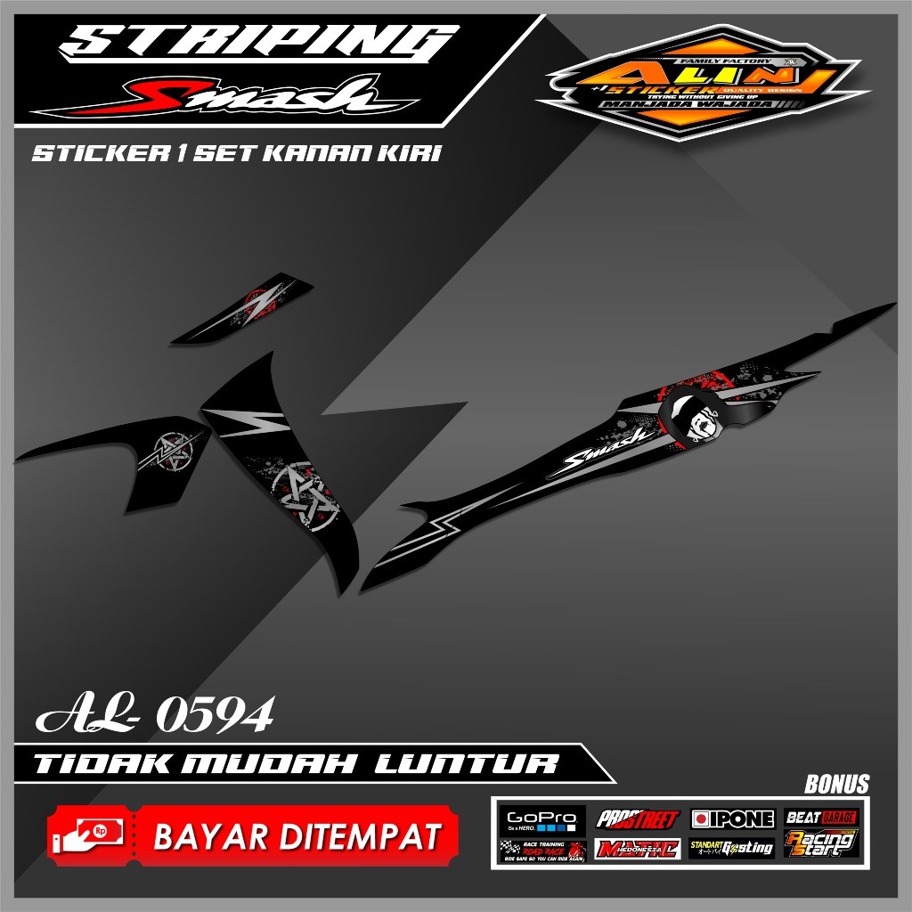 0594 STRIPING SUZUKI SMASH R NEW DESIGN LADY SANTANIC