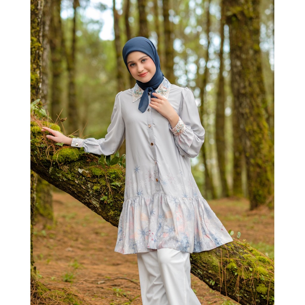 Adeola Scarf - Woodland Tunik Series - Tunik Motif - Tunik Printing - Cloudy Day