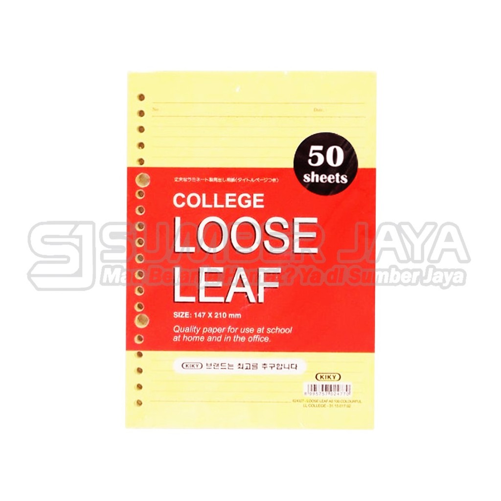 

Loose Leaf Kiky Polos Kertas Binder Kiky A5