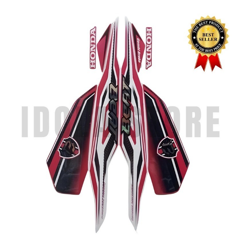 Sticker Striping Motor Honda Beat Iss 2019 Magenta Putih list body motor beat Iss 2019