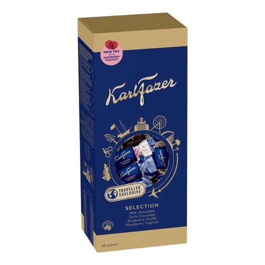 

Karl Fazer Selection Mix Chocolate Travel Edition Box 420gram isi 58pcs asal Eropa