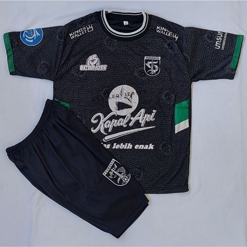 Setelan Jersey Bola Anak Persebaya Alternate Sablon