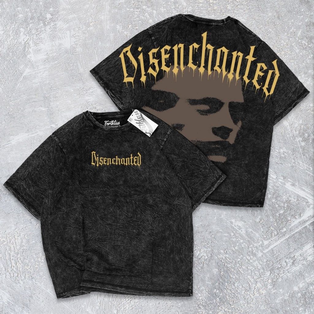 Fregi Kaos Oversize Wash DISENCHANTED Kaos Oversize Pria Lengan Pendek Atasan Tshirt Distro Cowok Ka