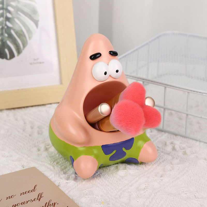 

Spongebob Squarepants Patrick Star Cartoon Cute Resin Pen Holder Storage Ornament Anime Desktop Decoration Toys For Girls Gift