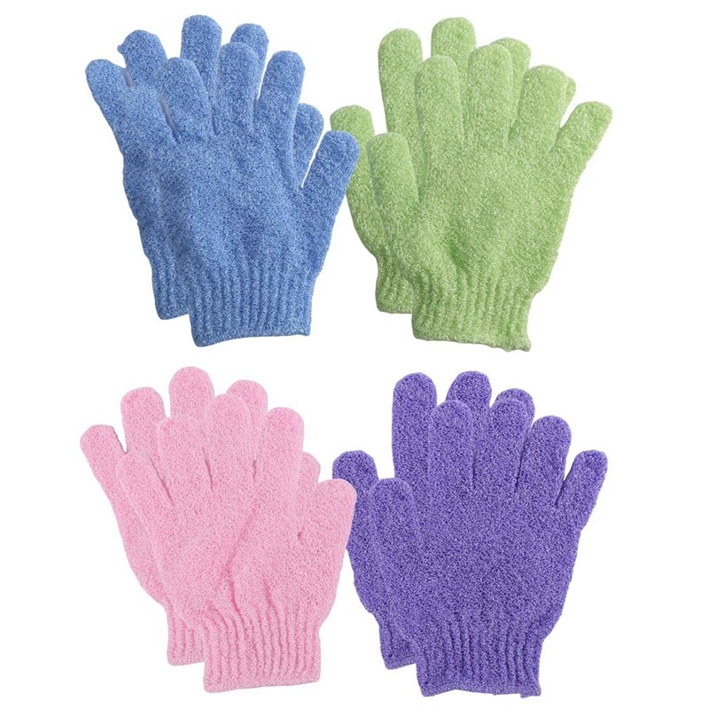 

4 Pair Shower Bath Gloves Exfoliating Wash Skin Spa Massage Body Scrubber Cleaner